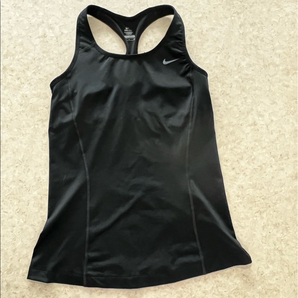Black Nike dri-fit athletic sports racer back tank
